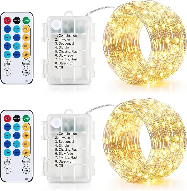 Marke: LEDYA LEDYA Lichterkette Batterie 2 Stück, 10 m 100 LEDs, für Außen & Innen — Weihnachtsbeleuchtung