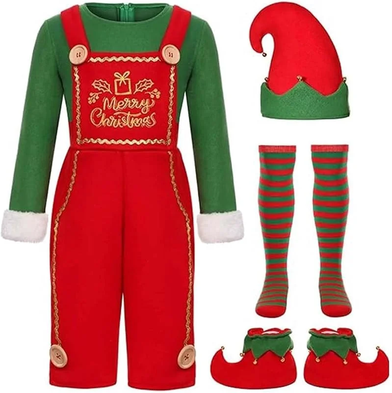 Marke: pvucpot Weihnachtself Kostüm – Damen & Herren, Weihnachtswichtel Elfen Kostüm Für Erwachsene & Kinder, Deluxe Set Jacke Mit Hose, Festliwees Xmas Elf Kostüm Party Cosplay Geschenk — Weihnachtsmode