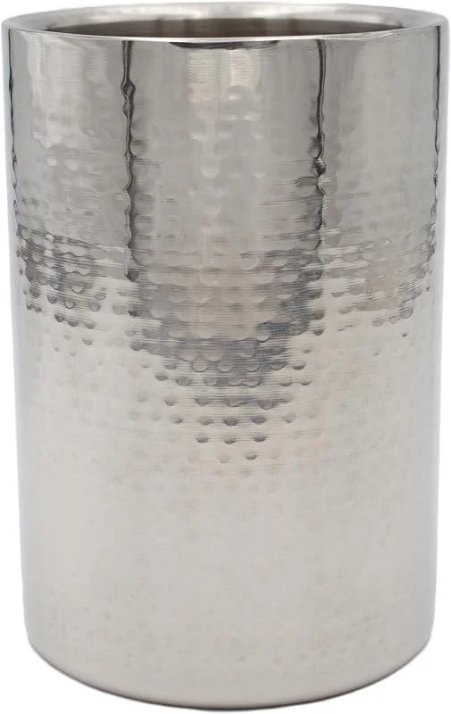 Besuche den mucHome-Store Flaschenkühler aus Edelstahl, gehämmerte Optik, doppelwandig, Höhe 17 cm, Ø 12 cm, Weinkühler, Getränkekühler für Wein, Sekt, Champagner und Wasser Flaschen — Wein und Festtafel