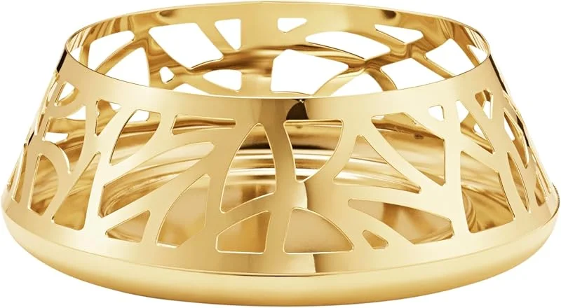 Georg Jensen 2023 Stumpen Kerzenhalter mit Ausgestanztes Muster - 18 Karat Gold Plattiert - Weihnachten Saisonal Dekoration von Sanne Lund Traberg — Advent und Tisch