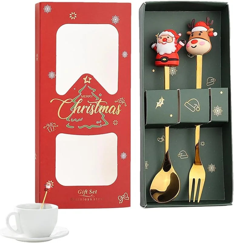 Marke: ccuzs Weihnachtsmann Gabel und Löffel Set, Edelstahl Weihnachtsbesteck — Advent und Tisch