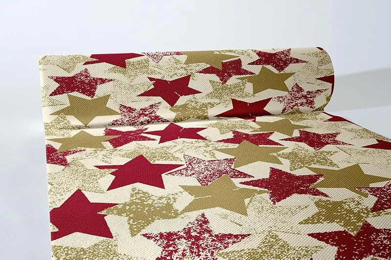 Marke: Mank GmbH Airlaid Tischläufer 40 cm x 24 m Tischdecken Rolle stoffähnlich praktische Einmal Tischdecke für Weihnachten 1 Stück Levi Gold rot Bordeaux beige — Küche & Haushalt