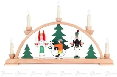 Besuche den Rudolphs Schatzkiste-Store Rudolphs Schatzkiste Schwibbogen mit Engel, Bergmann und Reiterlein, farbig, elektrisch beleuchtet Breite x Höhe x Tiefe 50, 5 cmx30 cmx4 cm NEU Erzgebirge Lichterbogen Fensterbild — Weihnachtsdeko
