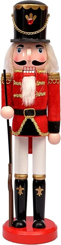 Besuche den Ciao-Store Ciao Christmas Nutcracker Toy Soldier Halberdier (38cm) Wooden Decoration with Fabric, red, Black — Weihnachtsdeko