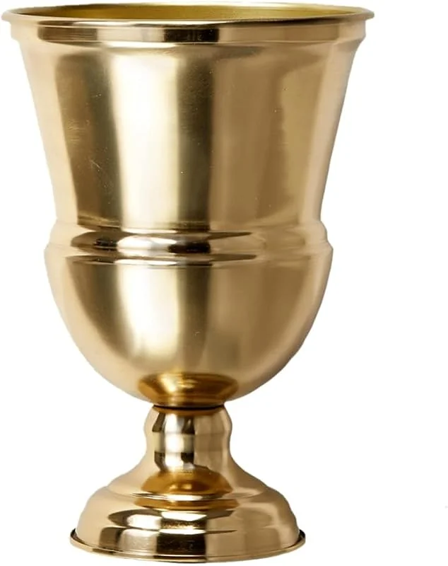 Marke: Serene Spaces Living Serene Spaces Living Dekorative goldene Vase, Urne, goldene Vasen für Tafelaufsätze, Metallvase für Heimdekoration, Hochzeit, Partys, Blumenarrangements, Maße: 26 cm hoch und 18, 4 cm Durchmesser (1 — Kerzenlicht Abendessen