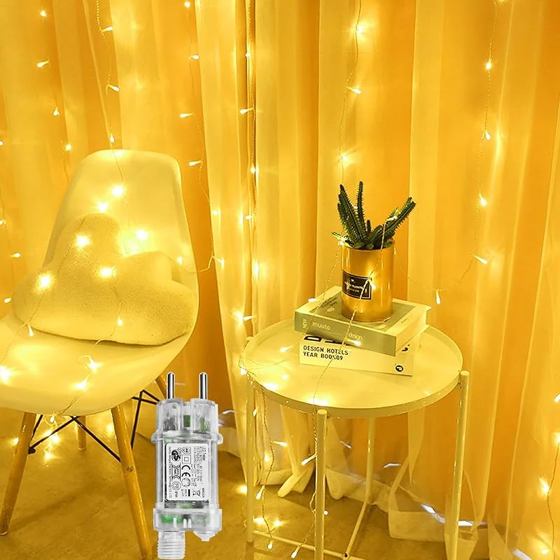 Besuche den UISEBRT-Store UISEBRT Lichtervorhang LED Lichterkette 3x3m Warmweiß - 300 LEDs mit 8 Leuchtmodi für Weihnachten Hochzeit Party Innen und außen Deko, 1 Stück — Weihnachtsbeleuchtung
