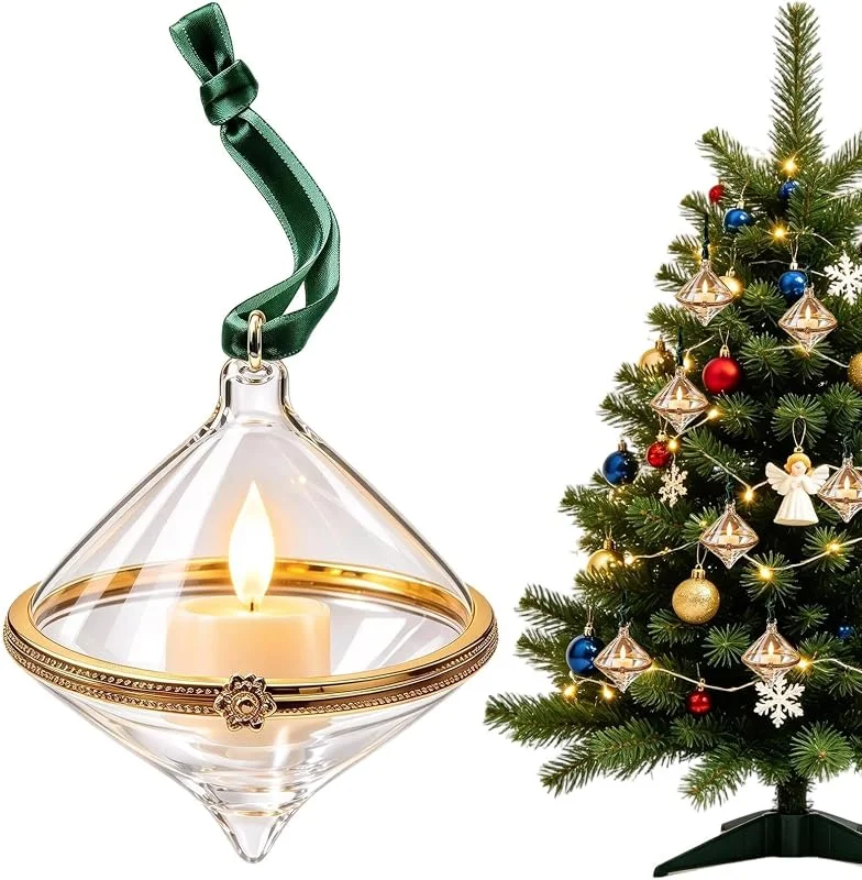 Marke: Generisch Christbaumschmuck klar Anhänger mit LED Kerzen — Weihnachtsbeleuchtung