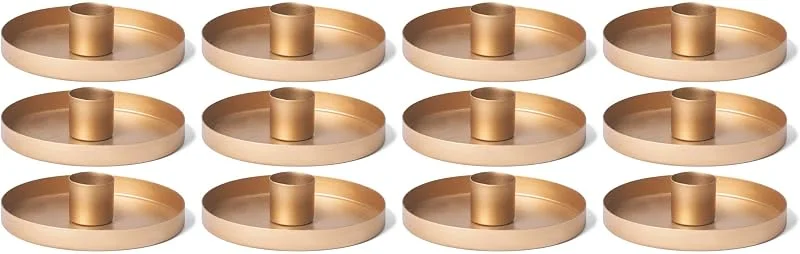 Besuche den Novaliv-Store Novaliv 12x Stabkerzenhalter 6cm Candle Holder Kerzenpick Gold matt Kerzenhalter Metall rund für Tafelkerzen Adventskranz scandic chic Weihnachtsdekoration Kerzenteller Dekoschale Weihnachten — Advent und Tisch