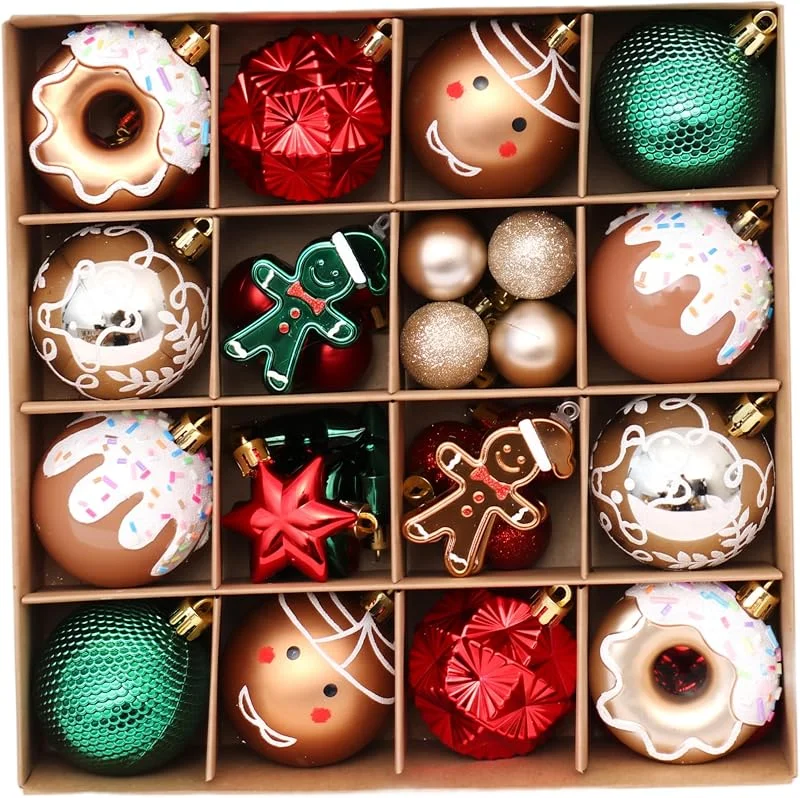 Marke: Ginwrek Weihnachtsbaumschmuck-Set, 42-teilig, verschiedene Kugeln, Stil 2 — Weihnachtsdeko