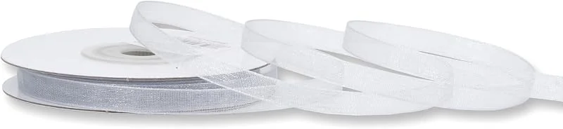 Besuche den Creativery-Store Organzaband 6mm x 25m Rolle - FARBAUSWAHL in 3, 6, 12, 25, 38mm - transparent, farbecht & waschbar - Schleifenband für Hochzeit - Geschenkband zum Verpacken Dekorieren Basteln - Silber Grau 012H — Geschenkverpackung