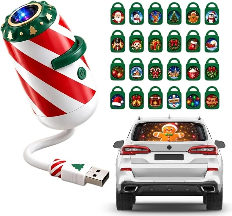 Marke: Generisch Weihnachtliche Autotürprojektor USB-betriebene Urlaubsauto-Lampe Projektion — Weihnachtsbeleuchtung