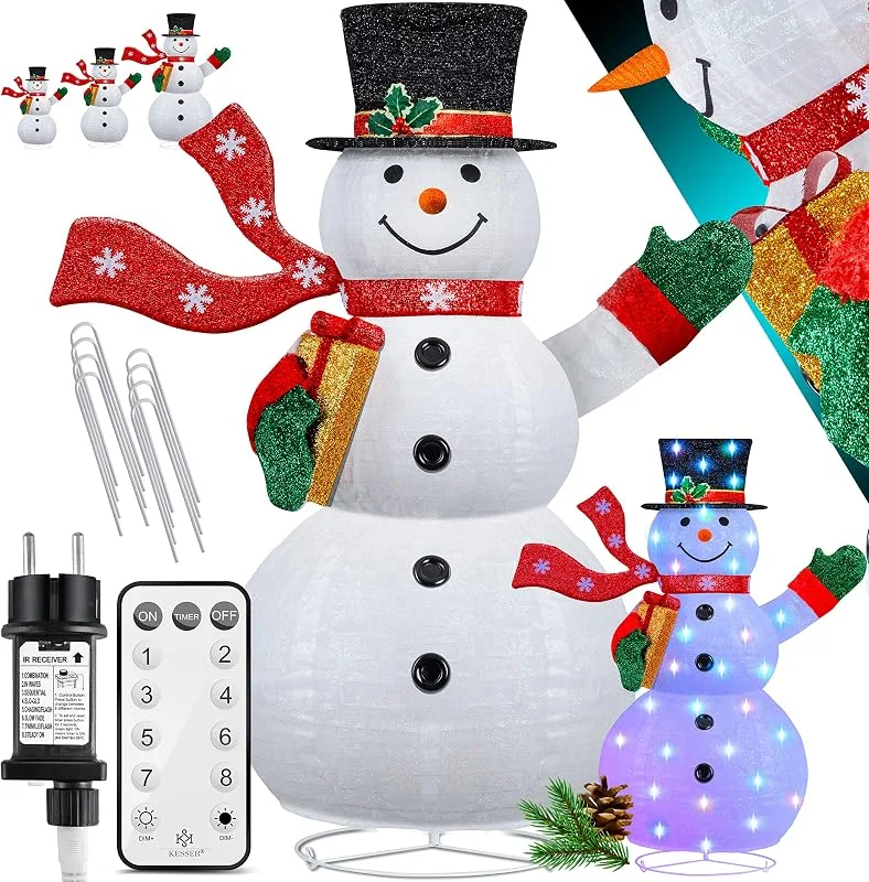 Besuche den KESSER-Store KESSER® 180 LED Schneemann 180cm Weihnachtsdeko + Fernbedienung - 8 Modi Farbwechsel Lichterkette Bunt - 24h Timer Weihnachtsfigur Beleuchtet für Indoor & Outdoor Wetterfest IP44 Weihnachtsbeleuchtung