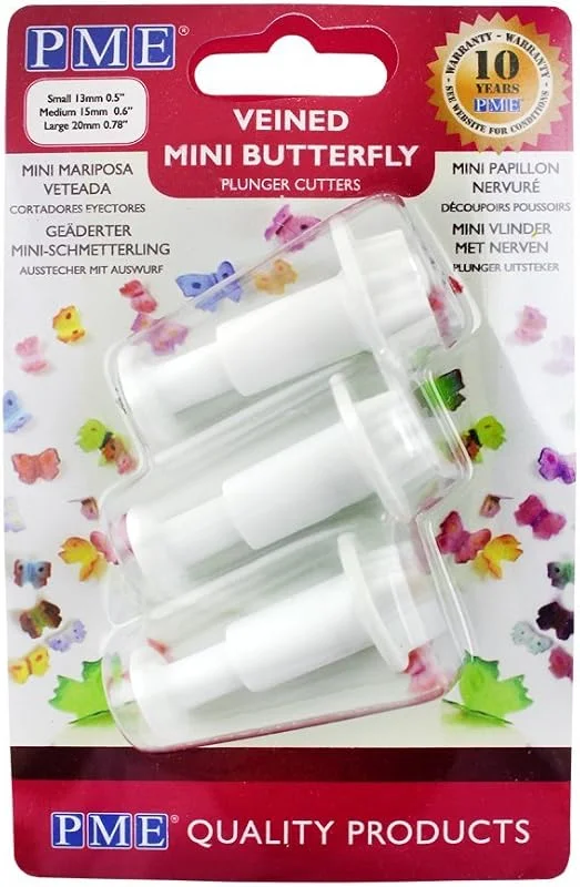 Marke: PME PME Mini Schmetterling Plunger Set, weiß, 3-teilig, 4.5 x 2.7 x 2.7 cm — Weihnachtskueche