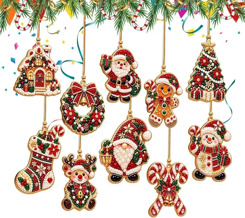 Marke: Generic DIY Weihnachtsschmuck 10 Stück DIY Perlen Strasssteine Malerei Dekoration — Weihnachtsdeko