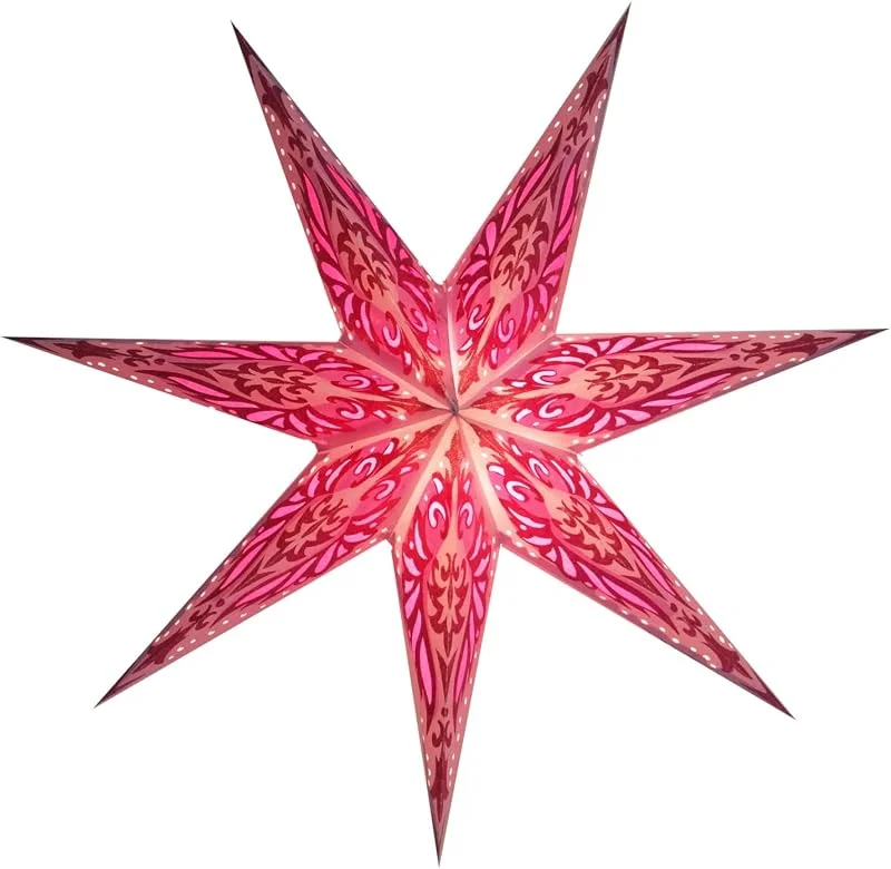 Besuche den GURU SHOP-Store Faltbarer Leucht Papierstern, Weihnachtsdeko 60 cm, Devi lila
