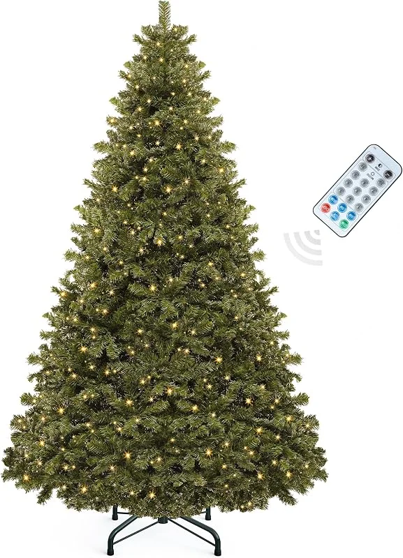 Besuche den YITAHOME-Store YITAHOME 180cm Künstlicher Weihnachtsbaum mit 250 LED Beleuchtung, ca. 880 Spitzen, Naturgetreu Tannenbaum mit Klappsystem-Rahmen & Metallständer, Schnellaufbau für Zuhause Geschäfte, 182 x Φ110cm — Advent und Tisch