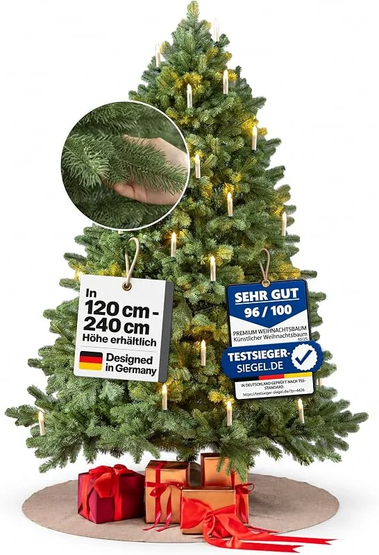 Marke: Premium Weihnachtsbaum Künstlicher Weihnachtsbaum 180 cm „Finnland“ (mit LED-Kerzen) — Advent und Tisch