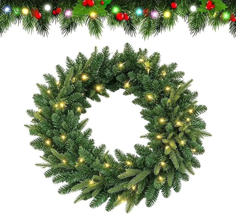Marke: Ungtyb Weihnachtsgirlande mit Lichtern, 2 m, realistische künstliche — Weihnachtsdeko