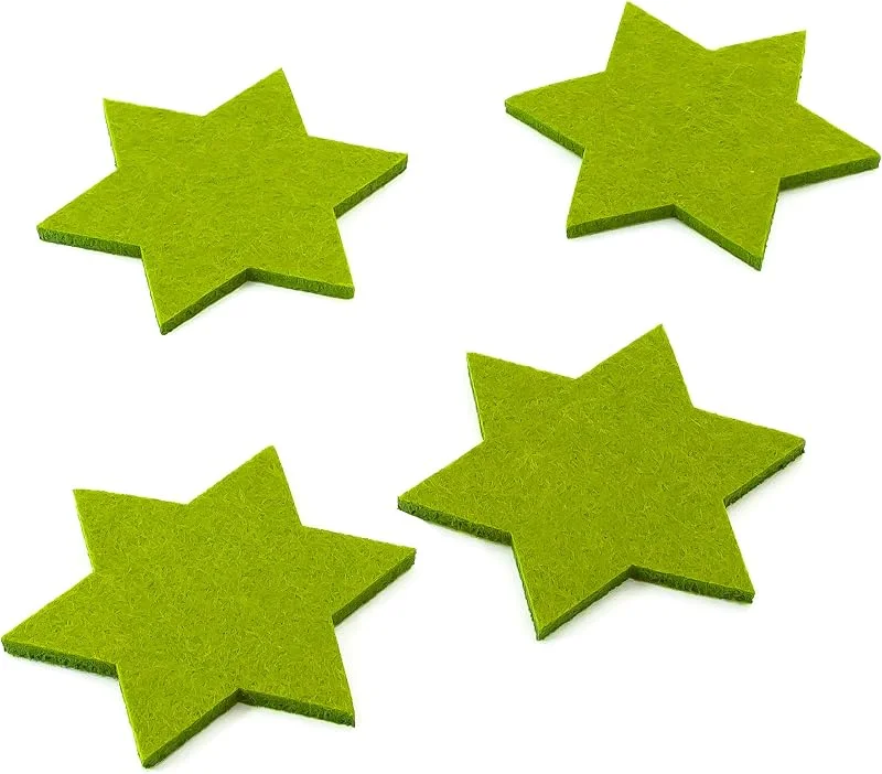 Besuche den Oblique Unique-Store Oblique-Unique® Filzuntersetzer Sterne 4er Pack für Tisch und Deko - Weihnachten (Grün) — Advent und Tisch