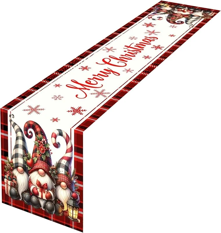 Marke: Aetherize Tischläufer, weihnachtlicher, festlicher Druck, Weihnachtstischläufer für Weihnachtsfeiertage, Innendekoration, 70, 87 x 11, 81 Zoll, Stil 2 — Küche & Haushalt