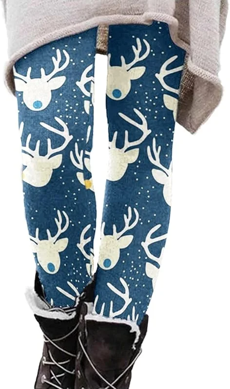 Marke: Generisch Generisch Weihnachts Leggings Damen Thermo-Leggins Baumwolle Lang Muster Weihnachtsleggings Warm High Waist Skinny Christmas Thermo-Leggings Winter Push Up Stretch Yoga Sport Weihnachts Jogginghose — Weihnachtsmode