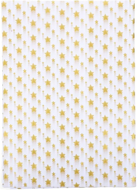 Marke: BESTOYARD Faltbares Seidenpapier mit Sternenmuster 20 Blatt Gold 50x70 Cm — Geschenkverpackung
