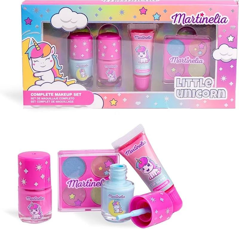Marke: Martinelia MARTINELIA - Komplettes Make-up-Set Einhorn – 2 Lacke, 4 Lidschatten, 1 Lipgloss – Make-up für Kinder – Geschenkbox für Mädchen — Geschenkverpackung