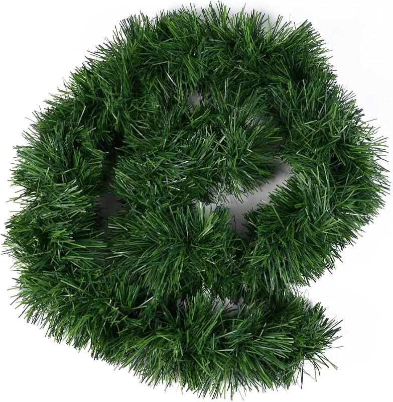 Besuche den TK Gruppe Timo Klingler-Store 3X Weihnachtsgirlande 10 Meter - künstliche Dekogirlande Ø 10 cm - Tannen Girlande Weihnachten (3X grün) — Weihnachtsdeko