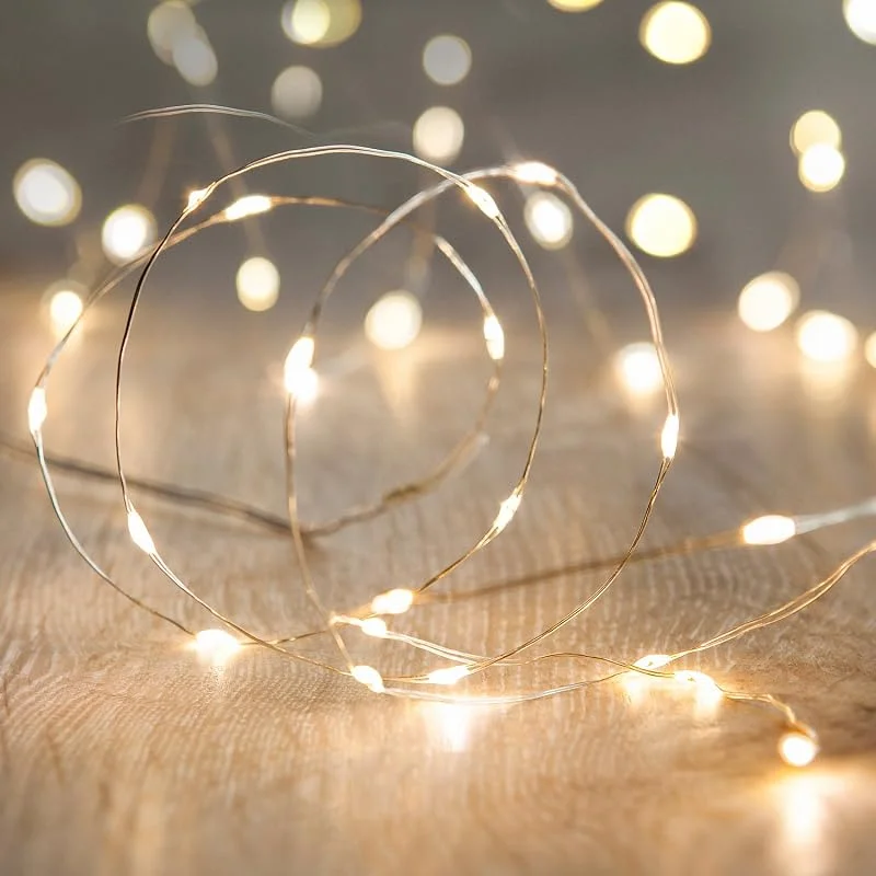 Besuche den Lights4fun-Store Lights4fun 50er LED Micro Lichterkette warmweiß Timer Batterie Lichterkette innen — Kerzenlicht Abendessen