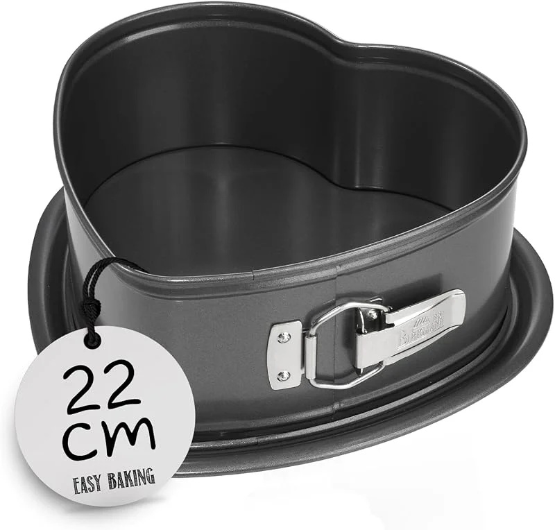 Besuche den RBV Birkmann-Store Birkmann, Easy Baking, Springform Herz, Kuchenform mit extra hohem Rand und Marken-Antihaftbeschichtung, auslaufsicher, 5 Jahre Garantie, Maße: Ø 22 cm, 881501 — Küche & Haushalt