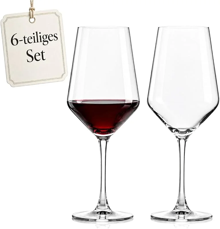 Besuche den Glasmark KROSNO 1992-Store Glasmark KROSNO 1992 Rotweingläser - Transparent - Spülmaschinengeeignet - 6er Set - 580 ml — Wein und Festtafel