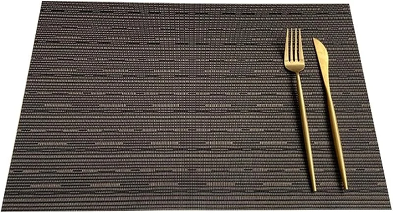 Besuche den Epinki-Store Epinki Tischsets Abwaschbar Und rutschfest Quadratisch, 2Pcs Set 30x45CM Platzmatten Weihnachten Gewebt Einfarbig Anti-Rutsch aus PVC, Tisch-Sets Kaffee Khaki für Speisetisch Platz-Matten — Küche & Haushalt