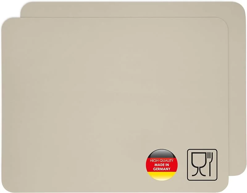 Besuche den Ehrenkind-Store Ehrenkind® Platzset Kinder – Made in Germany Abwaschbares Tischset aus 100% PE, Eva-PP-Film, rutschfest und BPA-frei – Perfekte Tischunterlage für Mahlzeiten, 54x42 cm, 2-er Set, Sandgrau — Küche & Haushalt