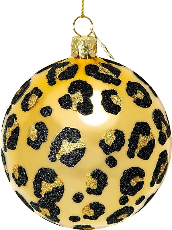 Besuche den SIKORA-Store SIKORA Leo Muster Kugel besondere Weihnachtskugel Glas Christbaumschmuck Deko Figur Weihnachten Anhänger Ornament - Trend Line - BS536 — Weihnachtsdeko