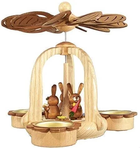 Besuche den Rudolphs Schatzkiste-Store Rudolphs Schatzkiste Osterdekoration Pyramide mit 3 Osterhasen Natur BxHxT 19, 2x17x19, 2cm NEU Ostern Pyramide Osterpyramide Holzpyramide Tischdekoration Dekoration Weihnachten Wärmespiel Lichter — Weihnachtsdeko