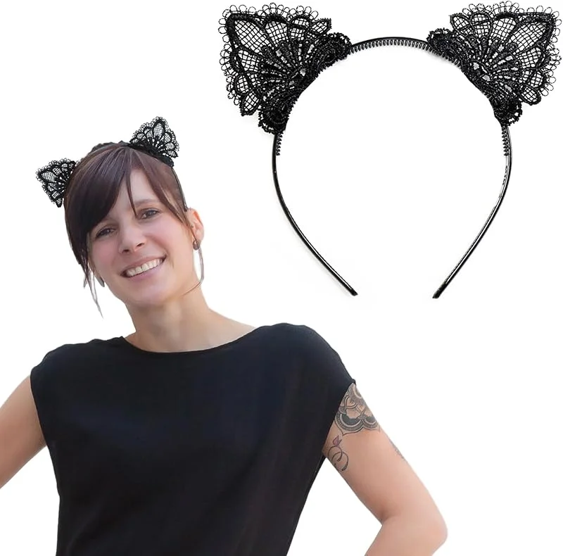 Besuche den Oblique Unique-Store Oblique Unique® Haarreifen Süße Katzenohren in Schwarz Katze Harreif für Damen Fasching Karneval — Weihnachtsmode