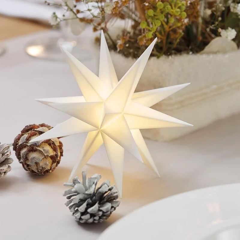 Besuche den Novaliv-Store Novaliv Weihnachtsstern LED Dekostern WEISS 16cm Timerfunktion nur INNEN mit 1, 5m Kabel und Batteriefach für 3 AA Batterien 3D Stern 18 Zackig Leuchtstern LED Weihnachtsbeleuchtung xmas Lights — Weihnachtsdeko