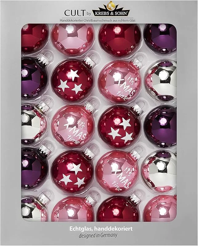 Besuche den HEITMANN DECO-Store HEITMANN DECO 20er Set Christbaumkugeln aus Glas Weihnachtsschmuck Berry-Mix zum aufhängen, ca. 5, 7 cm — Weihnachtsdeko