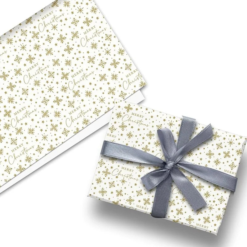 Marke: GLICK Glick Luxuriöses Weihnachts-Geschenkpapier (3 Blatt), goldener Schneefall, Weihnachts-Geschenkpapier — Geschenkverpackung