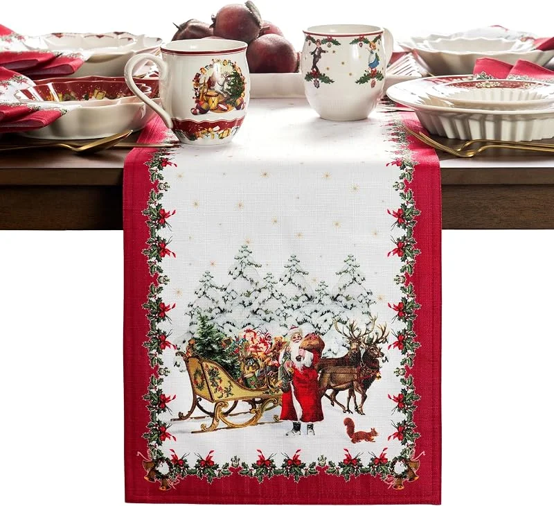 Marke: Elrene Elrene Home Fashions Villeroy & Boch Toy's Fantasy Holiday Tischläufer, 33 x 178 cm, Mehrfarbig — Küche & Haushalt