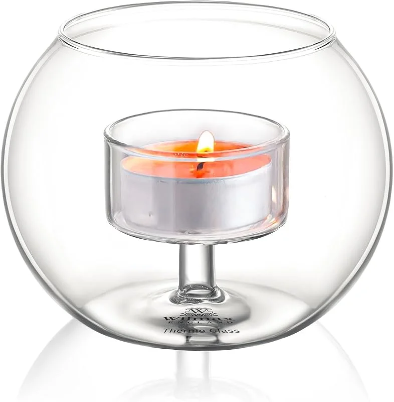 Besuche den Wilmax England-Store Wilmax Teelicht Kerzenhalter - Thermoglas-Kronleuchter - Kerzenständer für 1 Teelicht - Transparenter Kerzenständer - Teelichthalter für Hochzeit, Hause, Wohnzimmer, Couchtische, Dekor — Kerzenlicht Abendessen