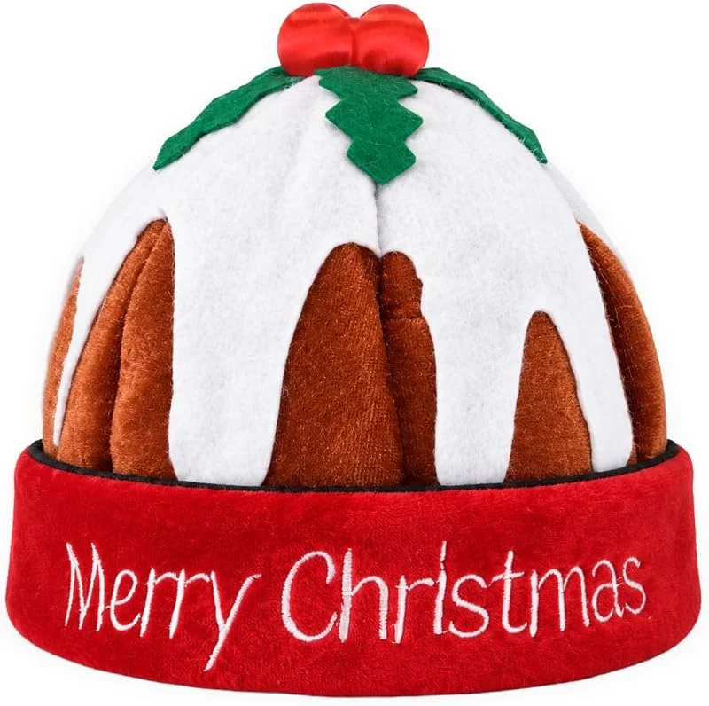 Marke: Henbrandt HENBRANDT Adult Christmas Pudding Hat with Holly 30cm, 12” Merry Christmas Figgy Pudding Holiday Party Headwear Fun Gift Xmas Fancy Dress Costume Accessory Novelty Hats for Men and Women — Weihnachtsmode