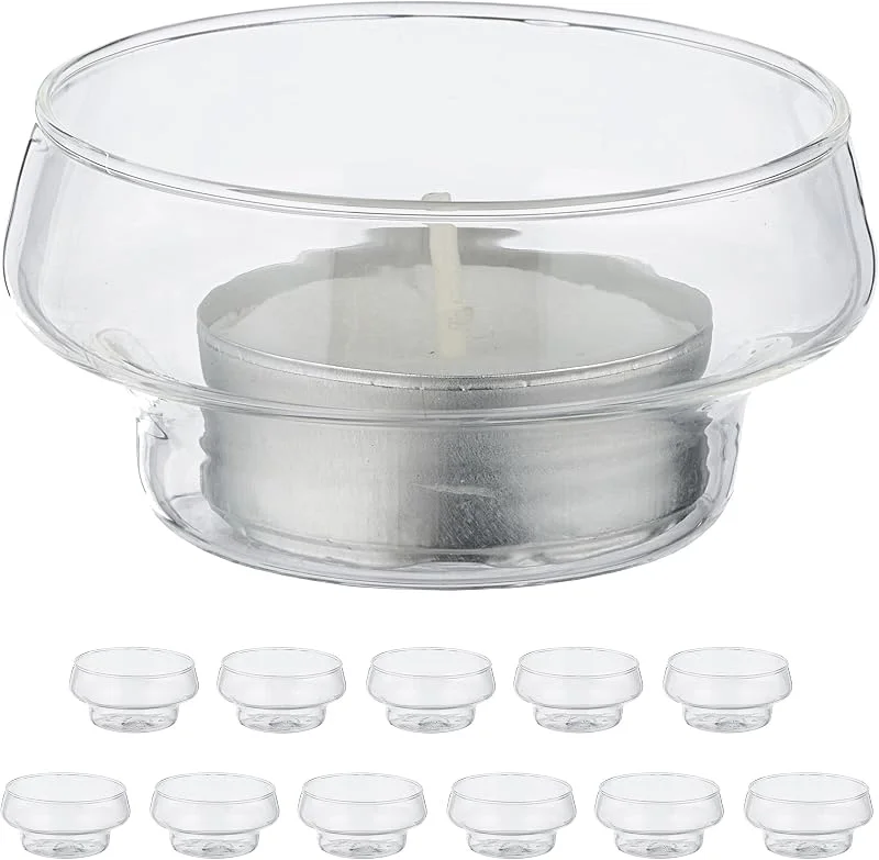 Besuche den Relaxdays-Store Relaxdays Teelichthalter schwimmend, 12er Set, Glas, Tischdeko Hochzeit, Pool & Teich, Schwimmteelichter, transparent — Kerzenlicht Abendessen