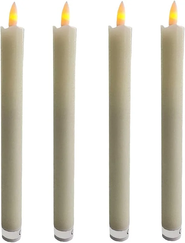 Besuche den Spetebo-Store LED Stabkerze aus Echtwachs 25 cm, 4 Stück — Kerzenlicht Abendessen