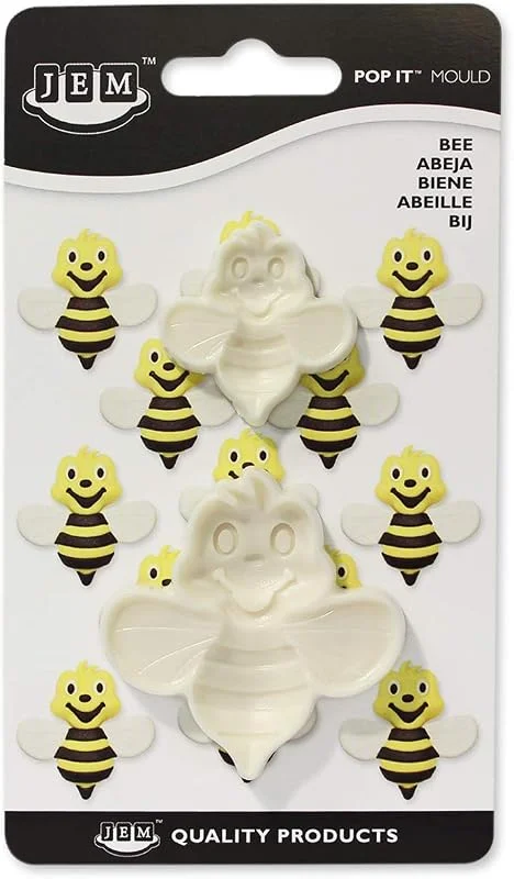 Marke: PME PME 2 Stück große, kleine Pop It Bienenform für Kuchendekoration, Elfenbein, 1, 6 x 9, 1 x 16 cm — Küche & Haushalt