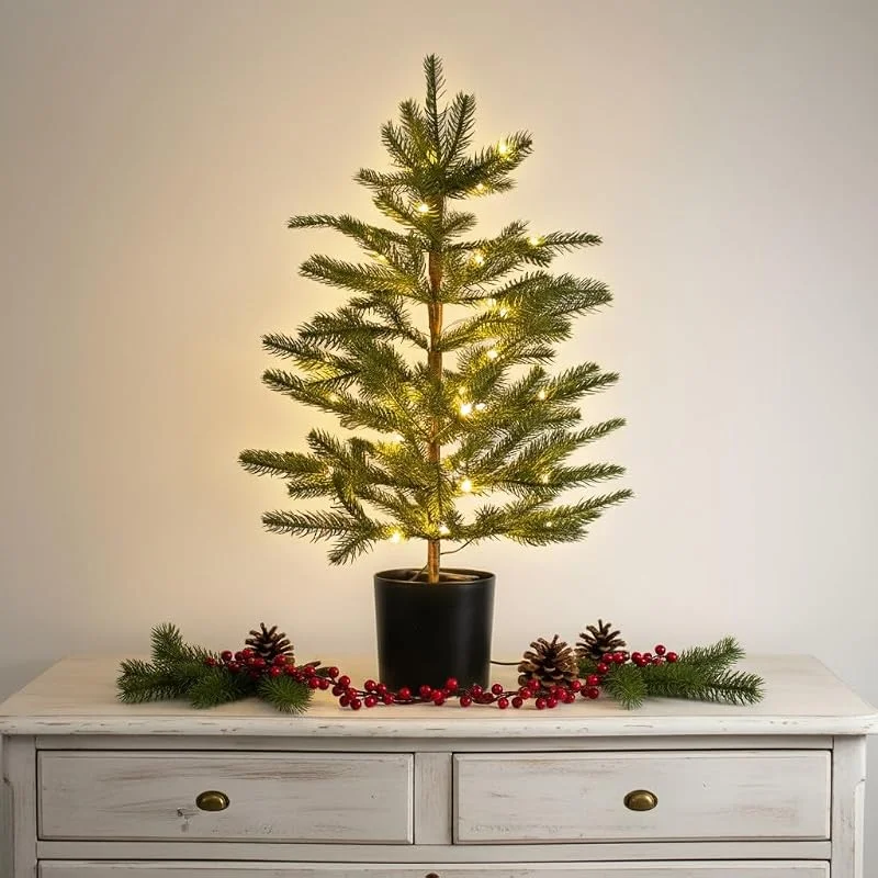 Besuche den Spetebo-Store Künstlicher Weihnachtsbaum 60 cm mit Lichterkette batteriebetrieben — Weihnachtsbeleuchtung