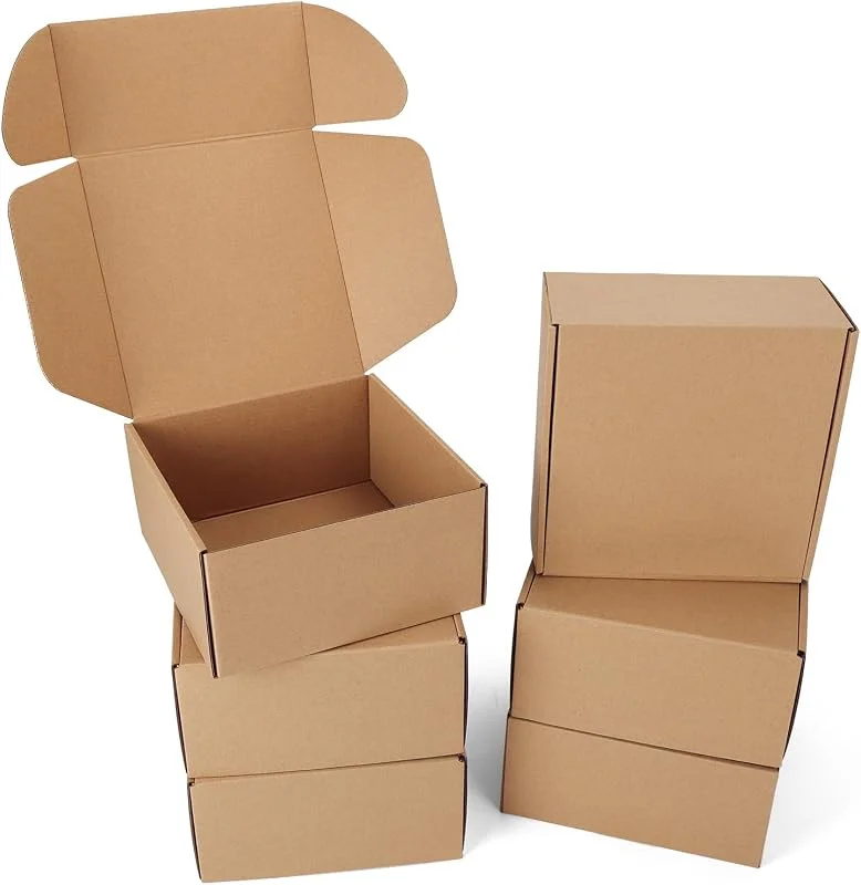 Besuche den HORLIMER-Store HORLIMER 6 Stück Versandkarton Klein Karton Box, 203x203x100 mm Mailer Boxen, Verpackungskartons aus Wellpappe für Warensendung, Geschenkbox, Faltkarton, Postkarton(Braun) — Geschenkverpackung
