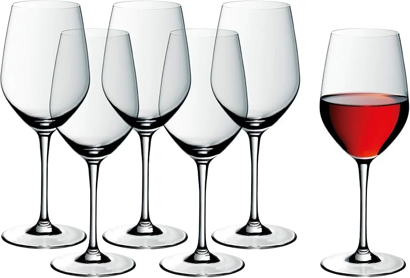 WMF Easy Plus Rotwein Weingläser Set 6-teilig, 450ml, Kristallglas, spülmaschinenfest, transparent — Wein und Festtafel